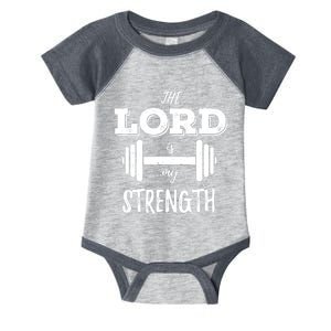 Christian Workout Gym Lord Is My Strength Infant Baby Jersey Bodysuit