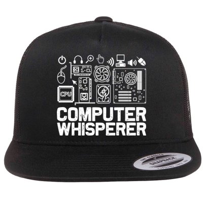 Computer Whisperer Gift It Nerds Geek Great Gift Flat Bill Trucker Hat