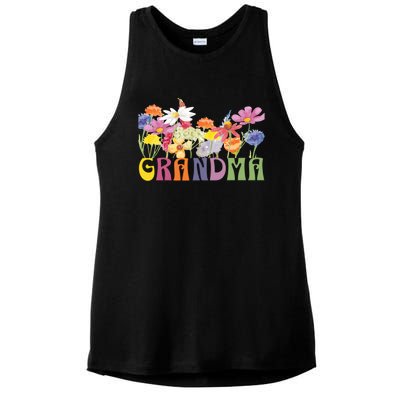 Cute Wildflowers Grandma Design For Grandmothers We Love Gift Ladies PosiCharge Tri-Blend Wicking Tank