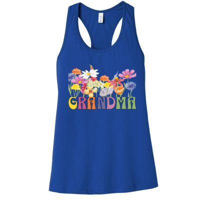 Cute Wildflowers Grandma Design For Grandmothers We Love Gift Women's Racerback Tank