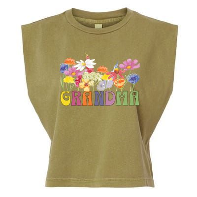 Cute Wildflowers Grandma Design For Grandmothers We Love Gift Garment-Dyed Women's Muscle Tee