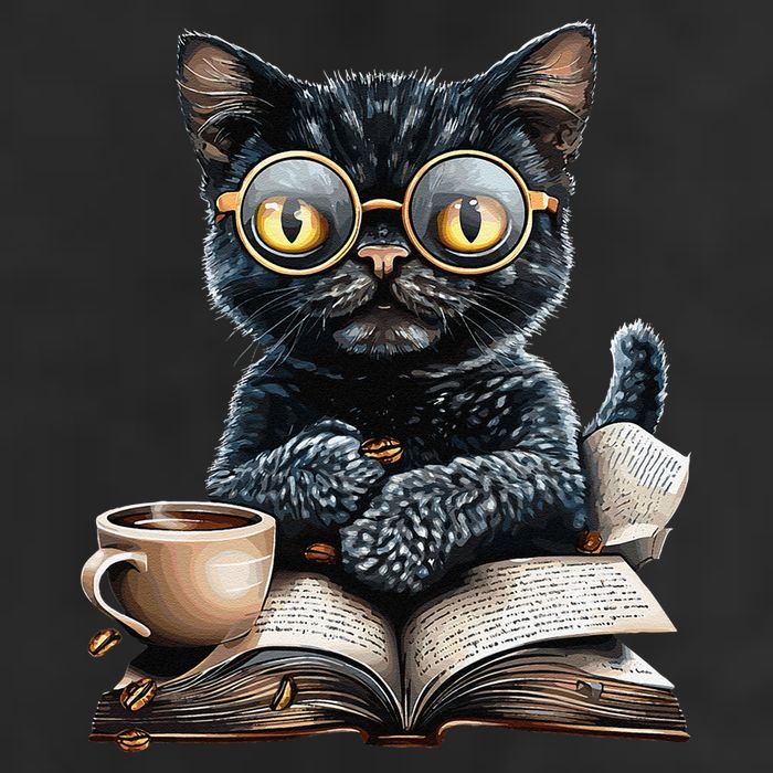 Cat With Glasses Coffee Book Lover Adult Drive Performance Visor