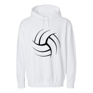 Cute White Graphic Art Volleyball Unique Meaningful Gift Garment-Dyed Fleece Hoodie