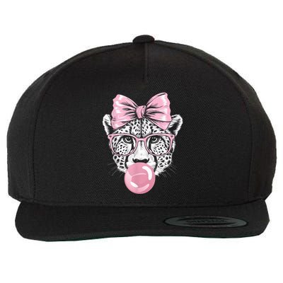 Cheetah Wearing Glasses And Blowing Wool Snapback Cap