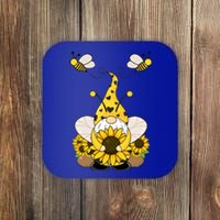 Cute Winged Gnome Summer Gnome Sunflower Gnome And Bee Gift Coaster