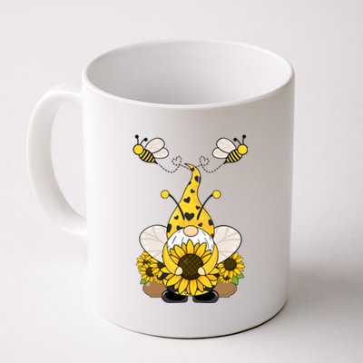 Cute Winged Gnome Summer Gnome Sunflower Gnome And Bee Gift Coffee Mug