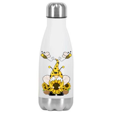 Cute Winged Gnome Summer Gnome Sunflower Gnome And Bee Gift Stainless Steel Insulated Water Bottle