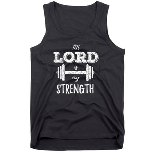 Christian Workout Gym Lord Is My Strength Tank Top