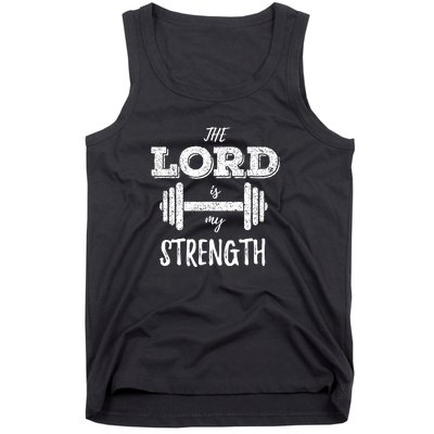 Christian Workout Gym Lord Is My Strength Tank Top