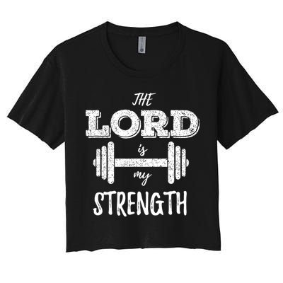 Christian Workout Gym Lord Is My Strength Crop Top