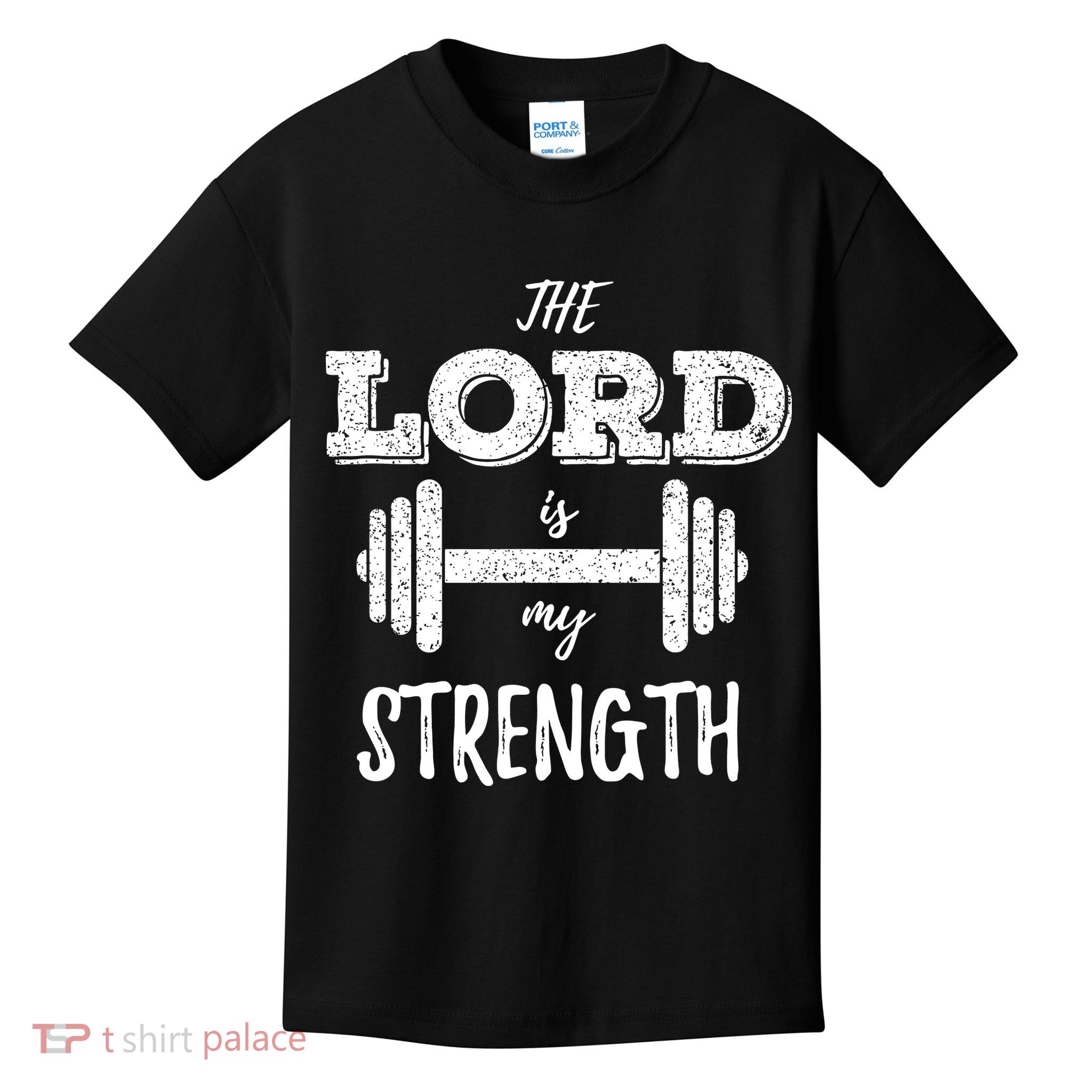 Christian Workout Gym Lord Is My Strength Kids T-Shirt