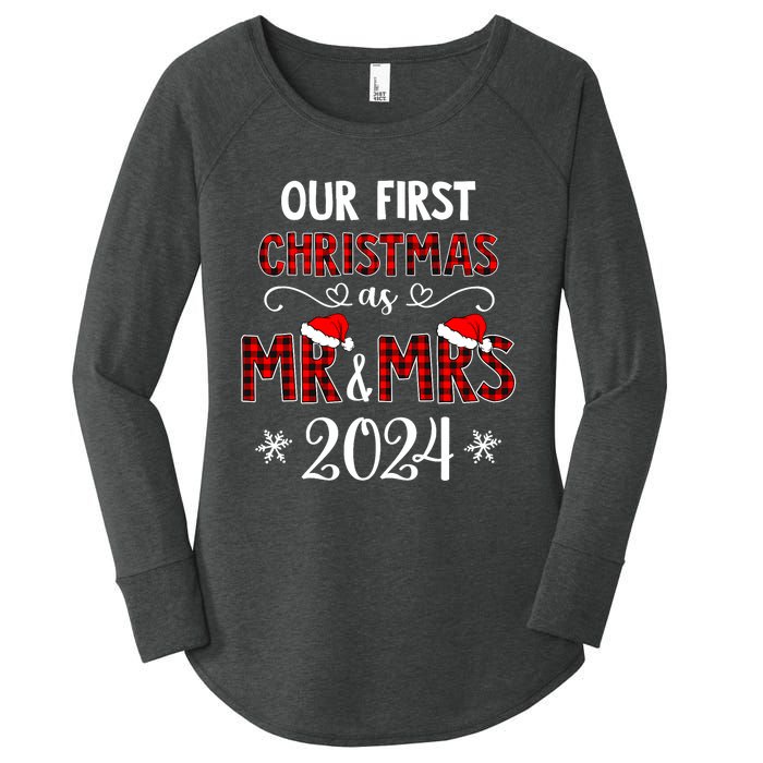 Couple Wife Husband Xmas Our First Christmas As Mr Mrs 2024 Women's Perfect Tri Tunic Long Sleeve Shirt