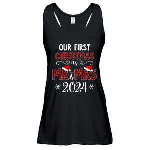 Couple Wife Husband Xmas Our First Christmas As Mr Mrs 2024 Ladies Essential Flowy Tank