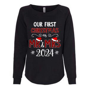 Couple Wife Husband Xmas Our First Christmas As Mr Mrs 2024 Womens California Wash Sweatshirt