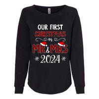 Couple Wife Husband Xmas Our First Christmas As Mr Mrs 2024 Womens California Wash Sweatshirt