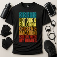 Chicken Wing Hot Dog Macaroni and Chilin With My Homies Cooling Performance Crew T-Shirt