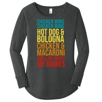 Chicken Wing Hot Dog Macaroni and Chilin With My Homies Women's Perfect Tri Tunic Long Sleeve Shirt