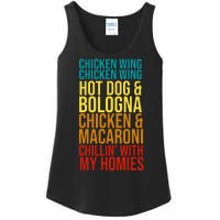 Chicken Wing Hot Dog Macaroni and Chilin With My Homies Ladies Essential Tank