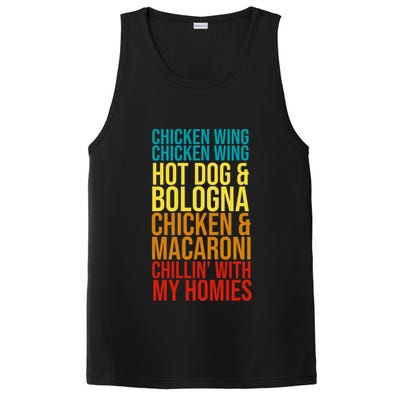 Chicken Wing Hot Dog Macaroni and Chilin With My Homies PosiCharge Competitor Tank