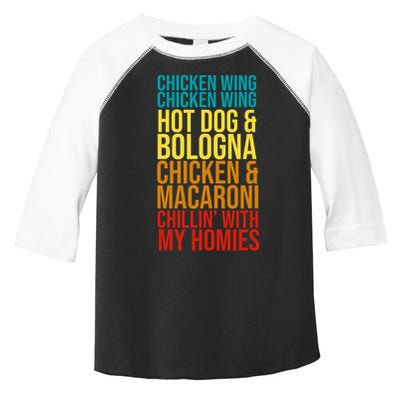 Chicken Wing Hot Dog Macaroni and Chilin With My Homies Toddler Fine Jersey T-Shirt