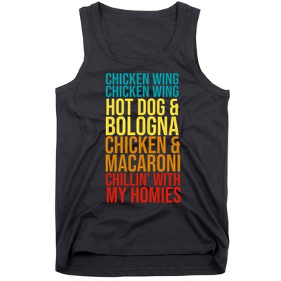 Chicken Wing Hot Dog Macaroni and Chilin With My Homies Tank Top