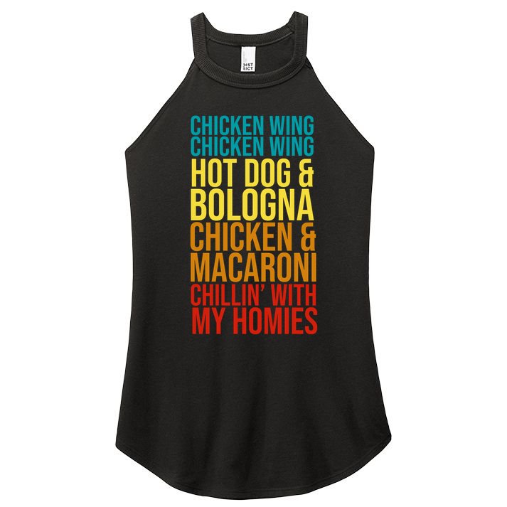 Chicken Wing Hot Dog Macaroni and Chilin With My Homies Women's Perfect Tri Rocker Tank