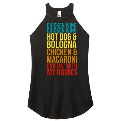 Chicken Wing Hot Dog Macaroni and Chilin With My Homies Women's Perfect Tri Rocker Tank