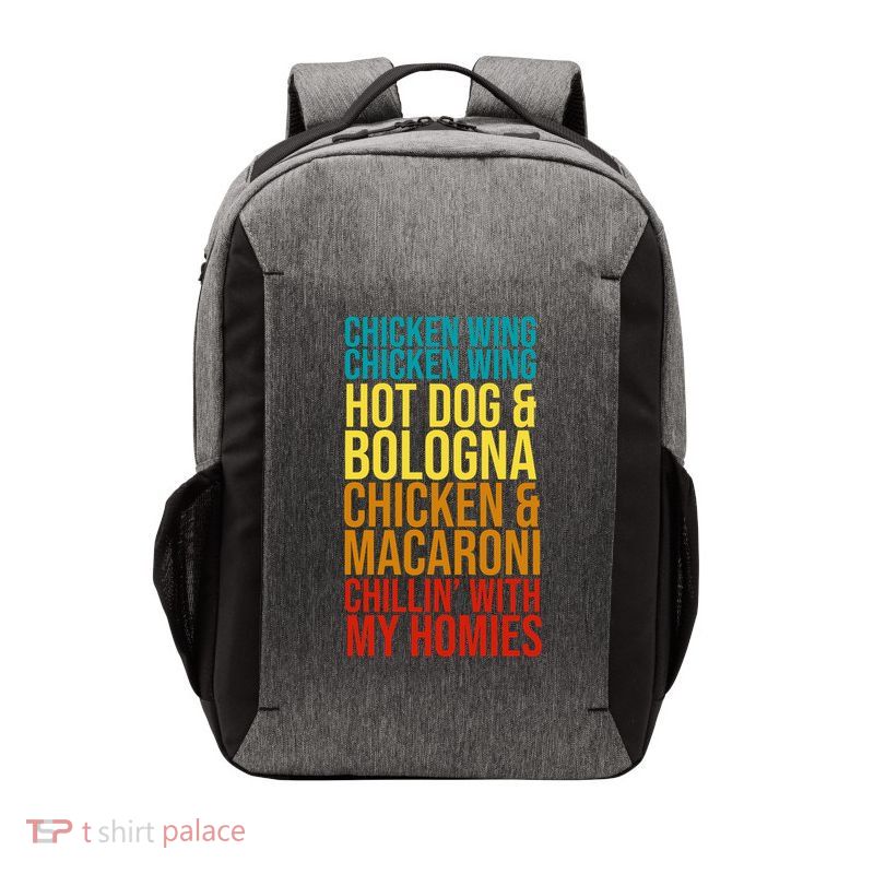 Chicken Wing Hot Dog Macaroni and Chilin With My Homies Vector Backpack