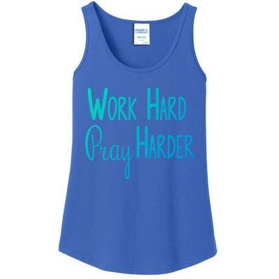 Christian Work Hard Pray Harder Gift Ladies Essential Tank