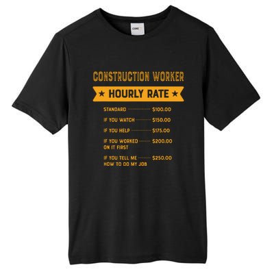 Construction Worker Hourly Rate Labour Day Foreman Tall Fusion ChromaSoft Performance T-Shirt