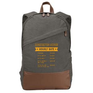 Construction Worker Hourly Rate Labour Day Foreman Cotton Canvas Backpack