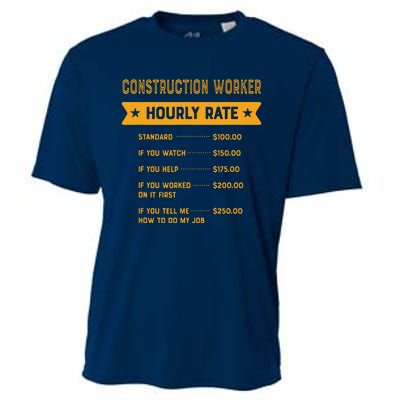 Construction Worker Hourly Rate Labour Day Foreman Cooling Performance Crew T-Shirt