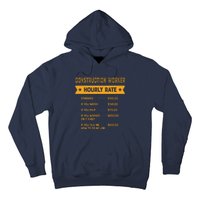 Construction Worker Hourly Rate Labour Day Foreman Hoodie