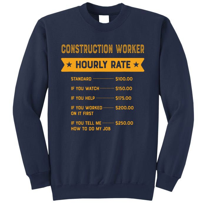 Construction Worker Hourly Rate Labour Day Foreman Sweatshirt