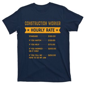 Construction Worker Hourly Rate Labour Day Foreman T-Shirt