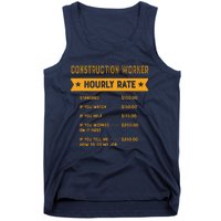 Construction Worker Hourly Rate Labour Day Foreman Tank Top