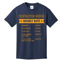 Construction Worker Hourly Rate Labour Day Foreman Kids T-Shirt