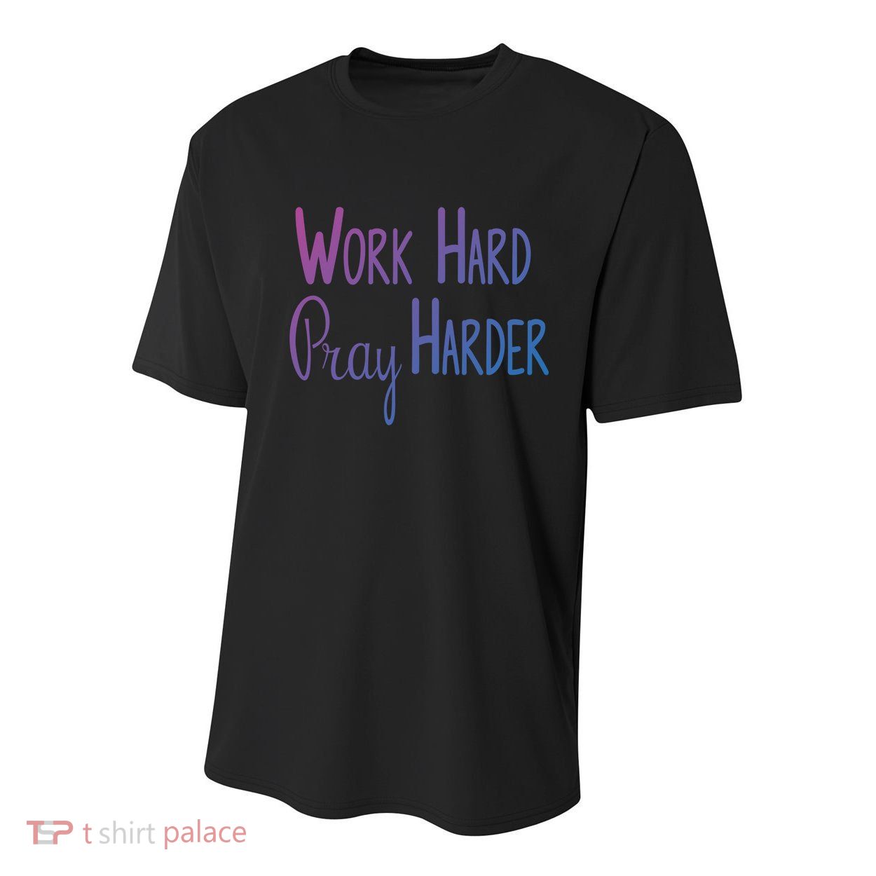 Christian Work Hard Pray Harder Gift Youth Performance Sprint T-Shirt
