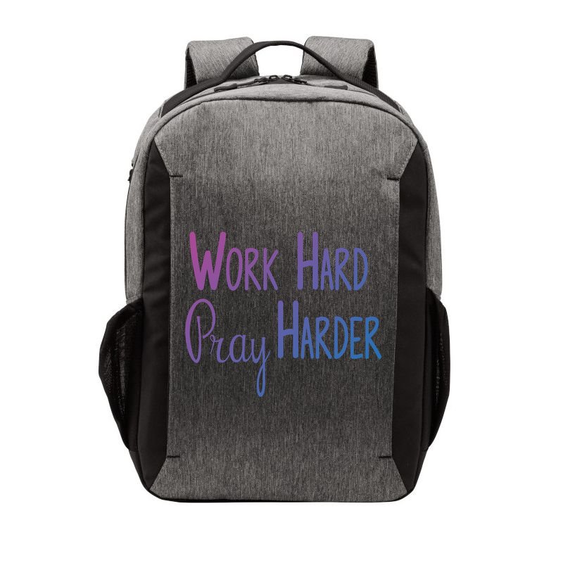 Christian Work Hard Pray Harder Gift Vector Backpack