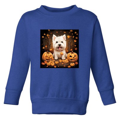 Cute Westie Halloween Gift Toddler Sweatshirt