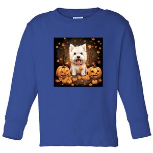 Cute Westie Halloween Gift Toddler Long Sleeve Shirt