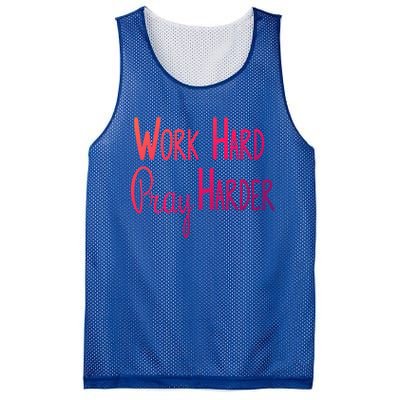 Christian Work Hard Pray Harder Gift Mesh Reversible Basketball Jersey Tank