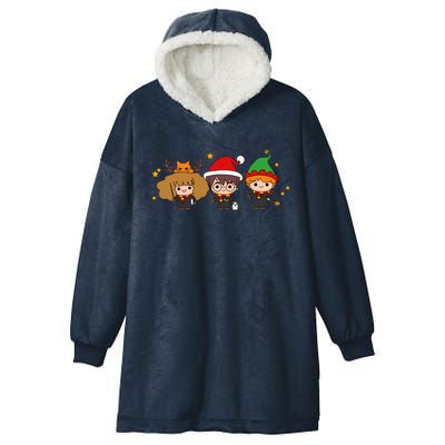 Cute Wizards Hogwarts Christmas Xmas Holiday Hooded Wearable Blanket