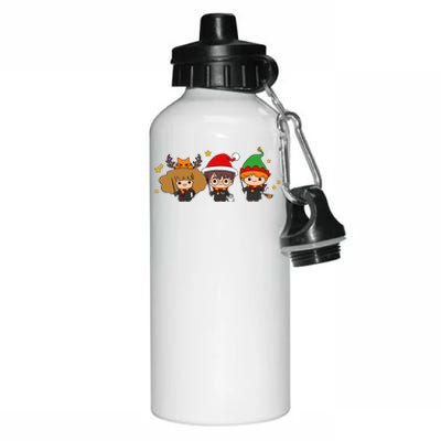 Cute Wizards Hogwarts Christmas Xmas Holiday Aluminum Water Bottle