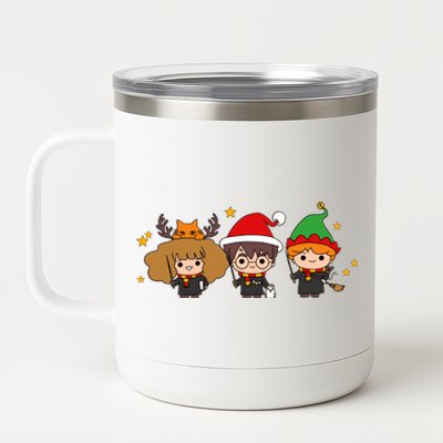 Cute Wizards Hogwarts Christmas Xmas Holiday 12 oz Stainless Steel Tumbler Cup