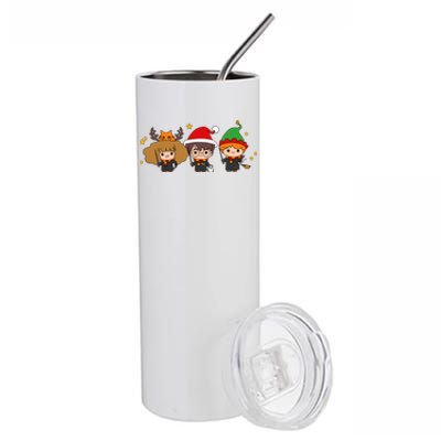 Cute Wizards Hogwarts Christmas Xmas Holiday Stainless Steel Tumbler