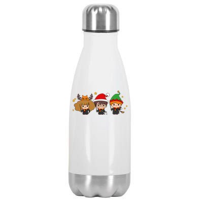 Cute Wizards Hogwarts Christmas Xmas Holiday Stainless Steel Insulated Water Bottle