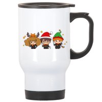 Cute Wizards Hogwarts Christmas Xmas Holiday Stainless Steel Travel Mug