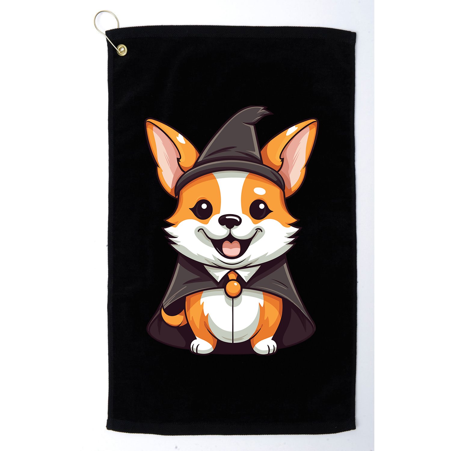 Corgi Witch Halloween Corgi Funny Gift Golf Towel
