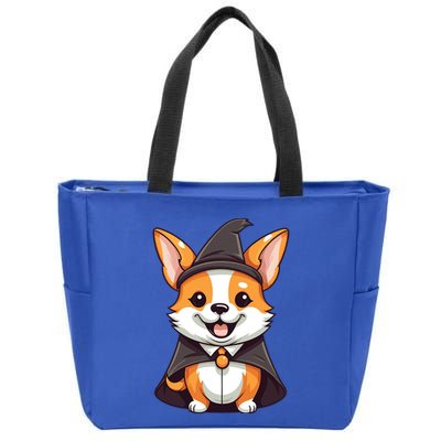 Corgi Witch Halloween Corgi Funny Gift Zip Tote Bag